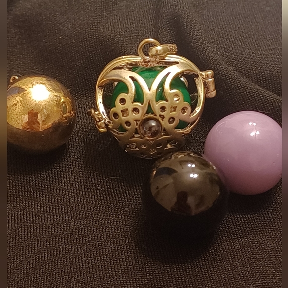 ✨️ 925SS HARMONY SOUND BALL HEART CHARM PENDANT + 1 SOUND PURPLE STONE - Picture 7 of 7